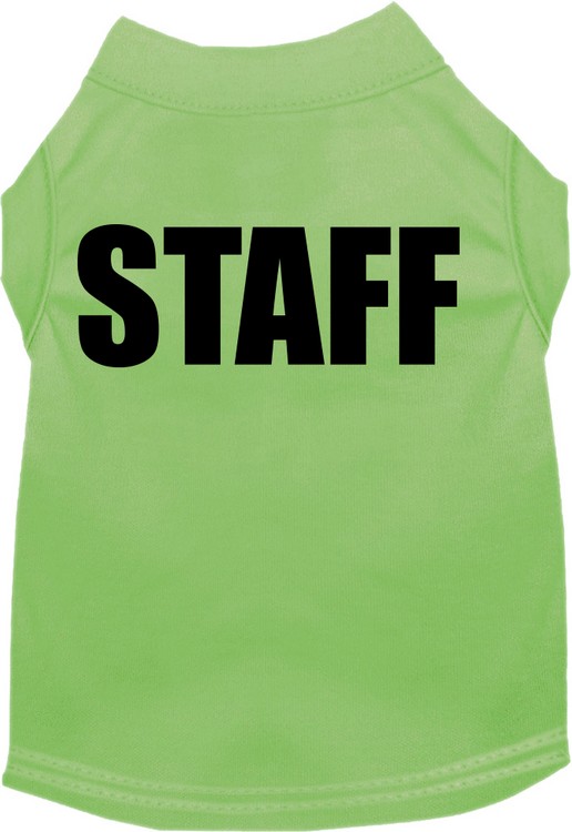 Staff Costume Screen Print Dog Shirt Lime Green Size 6X